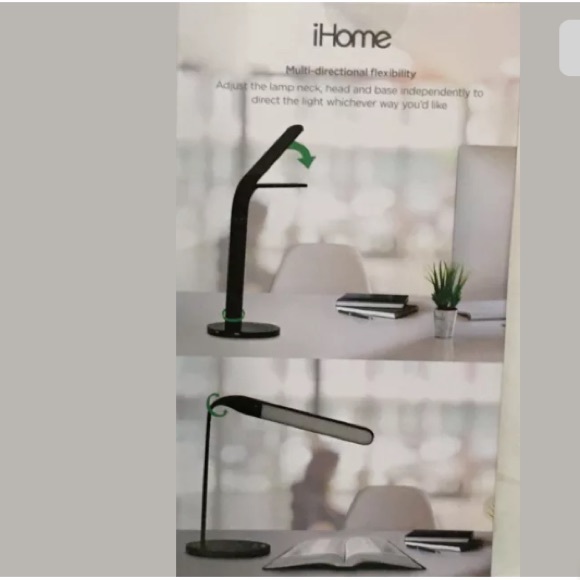 iHome Large LED Desk Lamp with 2-USB Charging Dim - Picture 6 of 8